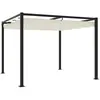 vidaXL Tonnelle de jardin avec toit rétractable crème 3x3 m acier