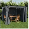 vidaXL Tonnelle avec rideaux anthracite 3x3 m acier