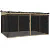 vidaXL Tonnelle avec parois en filet taupe 4x3 m acier