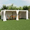 vidaXL Tonnelle avec rideaux crème 6x3 m acier