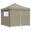 vidaXL Tente de réception pliable escamotable 4 parois latérales taupe