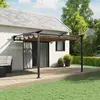 vidaXL Gazebo mural Taupe 3 x 3 m Acier