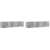 vidaXL Armoires murales 2pcs gris béton 75x18x16,5cm bois d'ingénierie