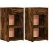 vidaXL Tables de chevet 2 pcs chêne fumé 35x34x65 cm bois ingénierie