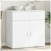 vidaXL Buffet blanc 79x38x80 cm bois d’ingénierie
