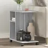 vidaXL Table d'appoint avec roues sonoma gris bois d'ingénierie