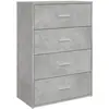 vidaXL Buffet gris béton 60x31x84 cm bois d'ingénierie