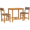 vidaXL Ensemble de balcon avec coussins 3 pcs bois massif d'acacia