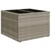 vidaXL Table de jardin avec dessus en verre gris clair résine tressée