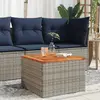 vidaXL Table de jardin gris 55x55x37 cm résine tressée et bois acacia