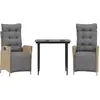 vidaXL Ensemble à manger de jardin et coussins 3 pcs mélange beige