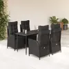 vidaXL Ensemble à manger de jardin coussins 5pcs Noir Résine tressée