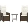 vidaXL Chaises de jardin inclinables lot de 2 et table résine tressée