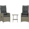 vidaXL Chaises inclinables de jardin lot de 2 et table résine tressée