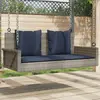 vidaXL Banc à bascule avec coussins Gris 119 x 56 x 48 cm Résine tress...