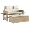 vidaXL Banc inclinable de jardin avec coussins beige résine tressée