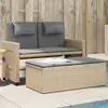 vidaXL Banc inclinable de jardin avec coussins beige résine tressée