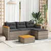 vidaXL Salon de jardin avec coussins 3 pcs gris résine tressée