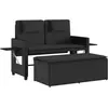 vidaXL Banc inclinable de jardin avec coussins noir résine tressée