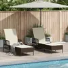 vidaXL Vidaxl Ensemble De Chaises Longues 3 Pièces Marron Et Crème