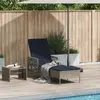 vidaXL Vidaxl Chaise Longue Grise Pe Rattan 157 X 55 X 92 Cm Pliable