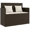 vidaXL Banc de jardin avec coussins marron résine tressée