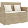 vidaXL Banc de jardin avec coussins beige résine tressée