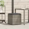 vidaXL Boîte à coussins avec stockage Gris 50 x 50 x 50 cm polyrotin