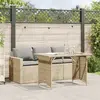 vidaXL Ensemble à manger de jardin et coussins 2 pcs beige poly rotin