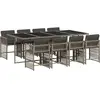 vidaXL Ensemble à manger de jardin 9 pcs coussins gris résine tressée