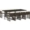 vidaXL Ensemble à manger de jardin et coussins 9 pcs marron poly rotin