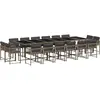 vidaXL Ensemble à manger de jardin 17 pcs et coussins résine tressée