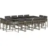 vidaXL Ensemble à manger de jardin coussins 13 pcs gris résine tressée