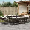 vidaXL Ensemble à manger de jardin avec coussins 13 pcs marron rotin
