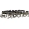 vidaXL Ensemble à manger de jardin 17 pcs et coussins résine tressée