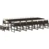 vidaXL Ensemble à manger de jardin et coussins 17 pcs marron rotin