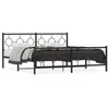 vidaXL Cadre de lit métal avec tête de lit/pied de lit noir 183x213 cm