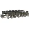 vidaXL Ensemble à manger de jardin 17 pcs et coussins résine tressée