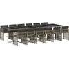 vidaXL Ensemble à manger de jardin coussins 13 pcs gris résine tressée