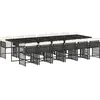 vidaXL Ensemble à manger de jardin 13 pcs coussins noir résine tressée