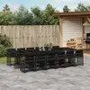 vidaXL Ensemble à manger de jardin 13 pcs coussins noir résine tressée