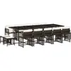 vidaXL Ensemble à manger de jardin avec coussins 15 pcs marron rotin