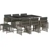 vidaXL Ensemble à manger de jardin 11pcs avec coussins gris poly rotin