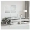 vidaXL Cadre de lit métal avec tête de lit/pied de lit blanc 193x203cm