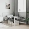 vidaXL Cadre de lit métal avec tête de lit/pied de lit blanc 100x190cm