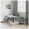 vidaXL Cadre de lit métal avec tête de lit/pied de lit blanc 107x203cm