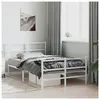 vidaXL Cadre de lit métal avec tête de lit/pied de lit blanc 120x190cm