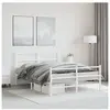vidaXL Cadre de lit métal avec tête de lit/pied de lit blanc 135x190cm