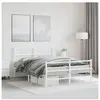 vidaXL Cadre de lit métal avec tête de lit/pied de lit blanc 140x190cm