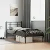 vidaXL Cadre de lit métal avec tête de lit noir 90x200 cm